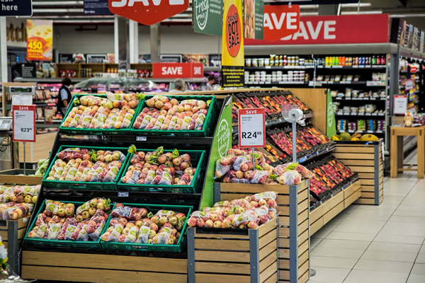 fresh produce in supermarket